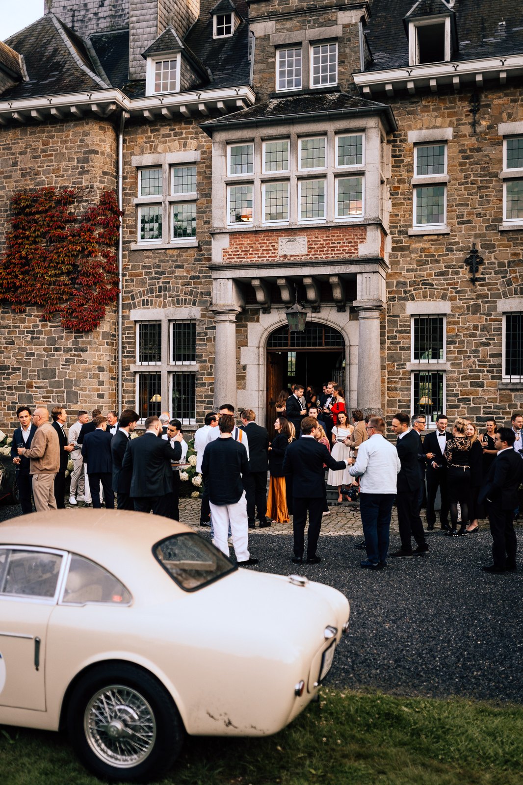 Guests gathered at the château